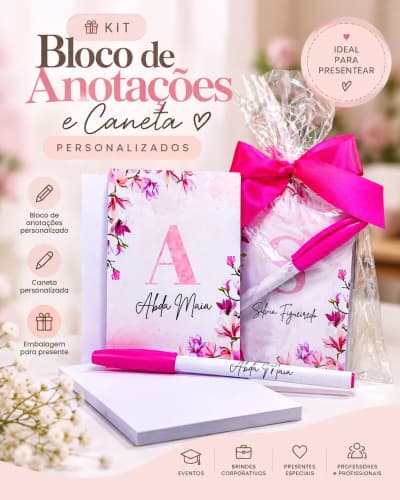 Kit - Bloquinho de Bolso com Caneta