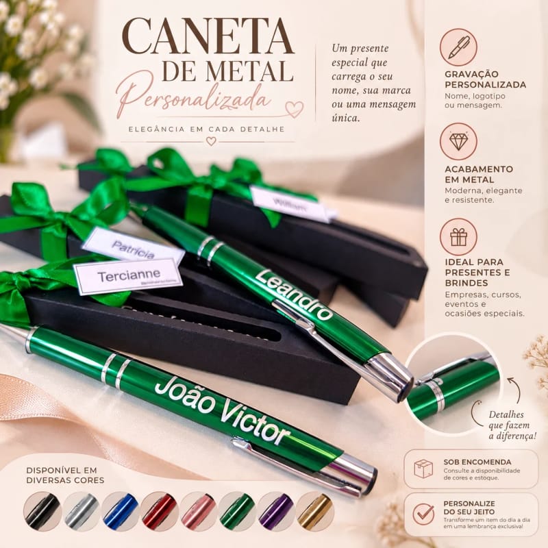 Caneta de Metal Gravada